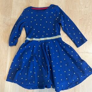 Mini Boden foil star girls dress, size 8-9